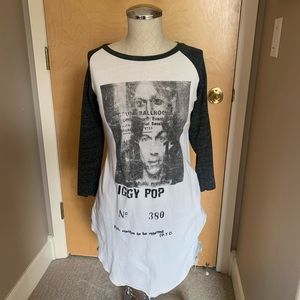 Iggy pop graphic baseball t dress size xs